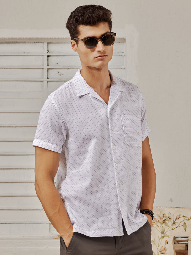 White  Printed  Shirt
