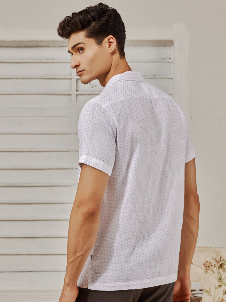 White  Printed  Shirt