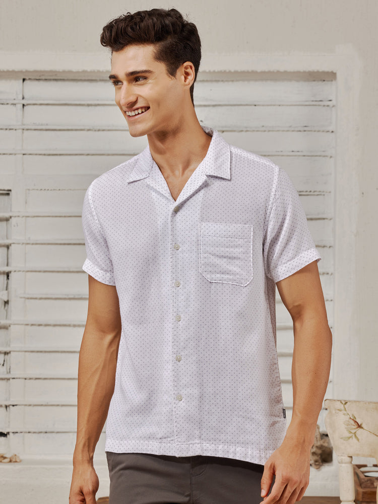 White  Printed  Shirt