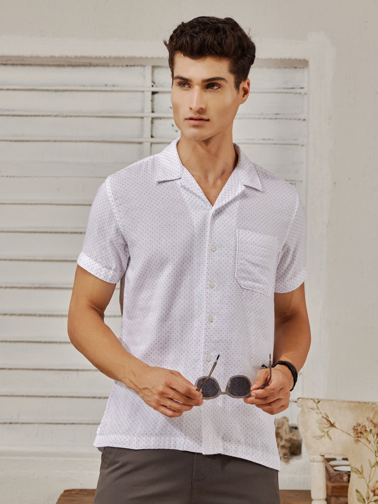 White  Printed  Shirt