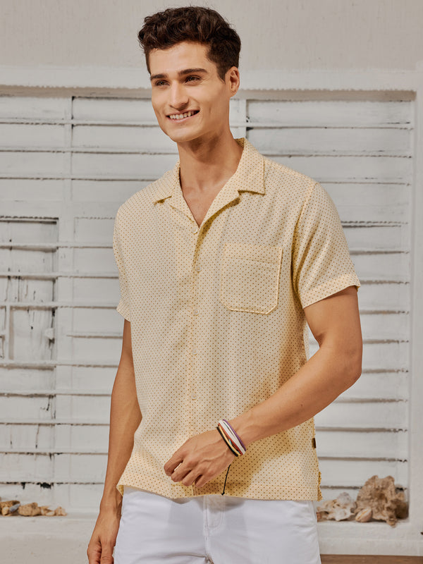 Yellow  Printed  Shirt