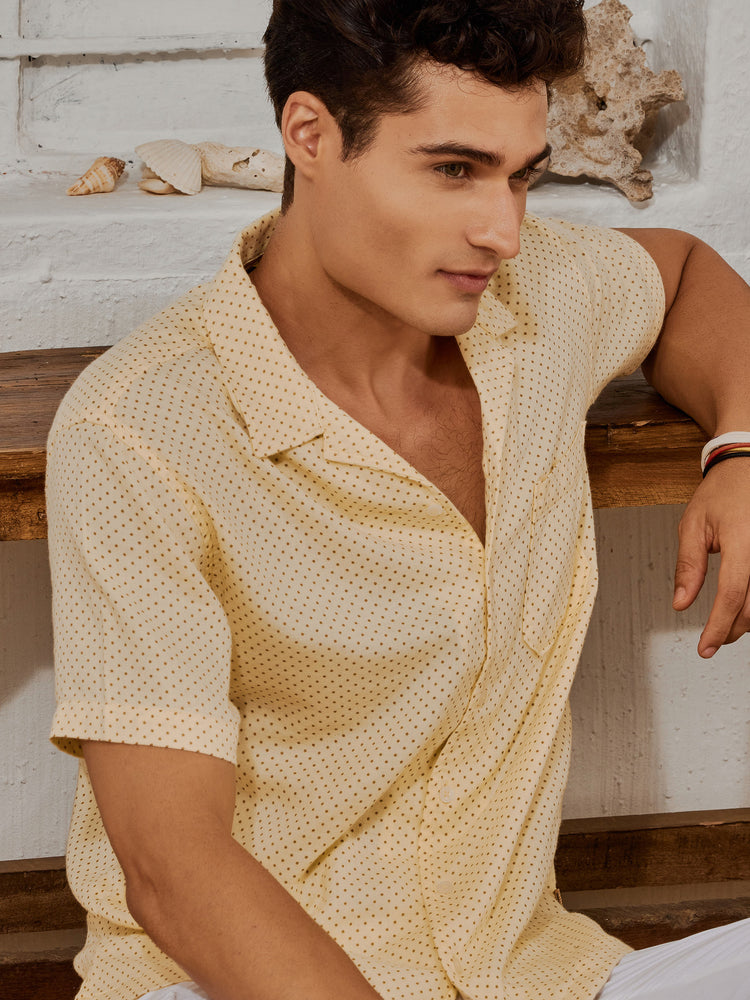 Yellow  Printed  Shirt