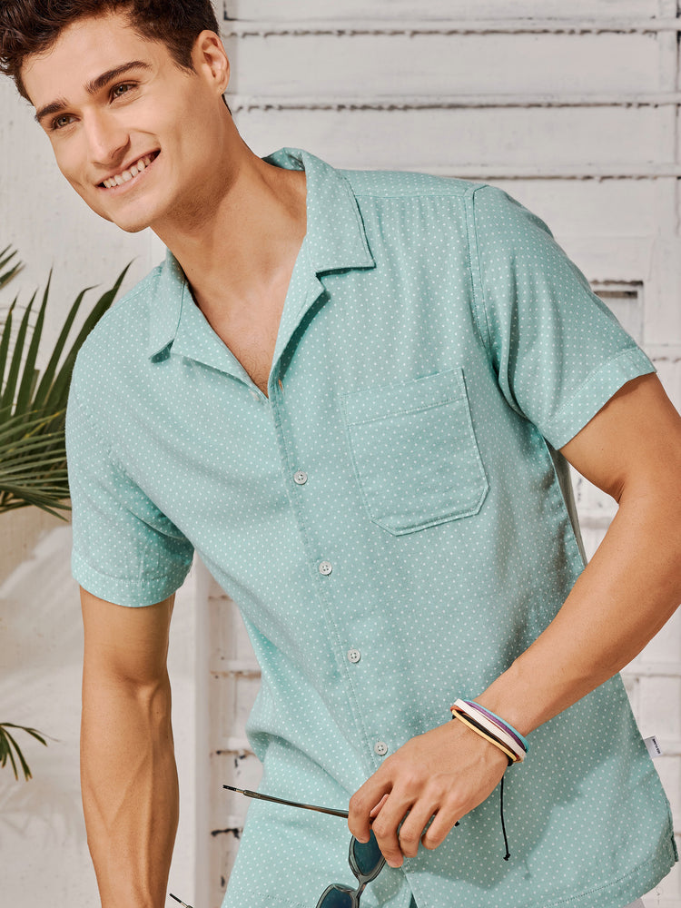 Green  Printed  Shirt