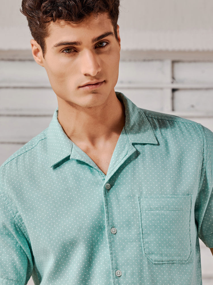 Green  Printed  Shirt