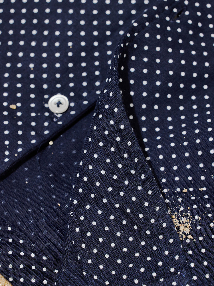 Micro Print Cuban Collar Shirt