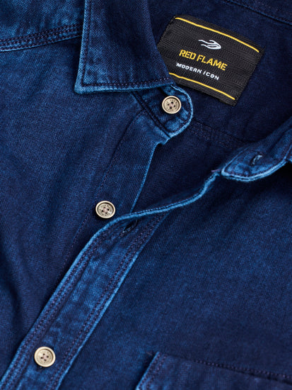 Navy Solid Denim Shirt