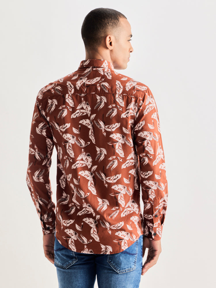 Brown Printed Shirt