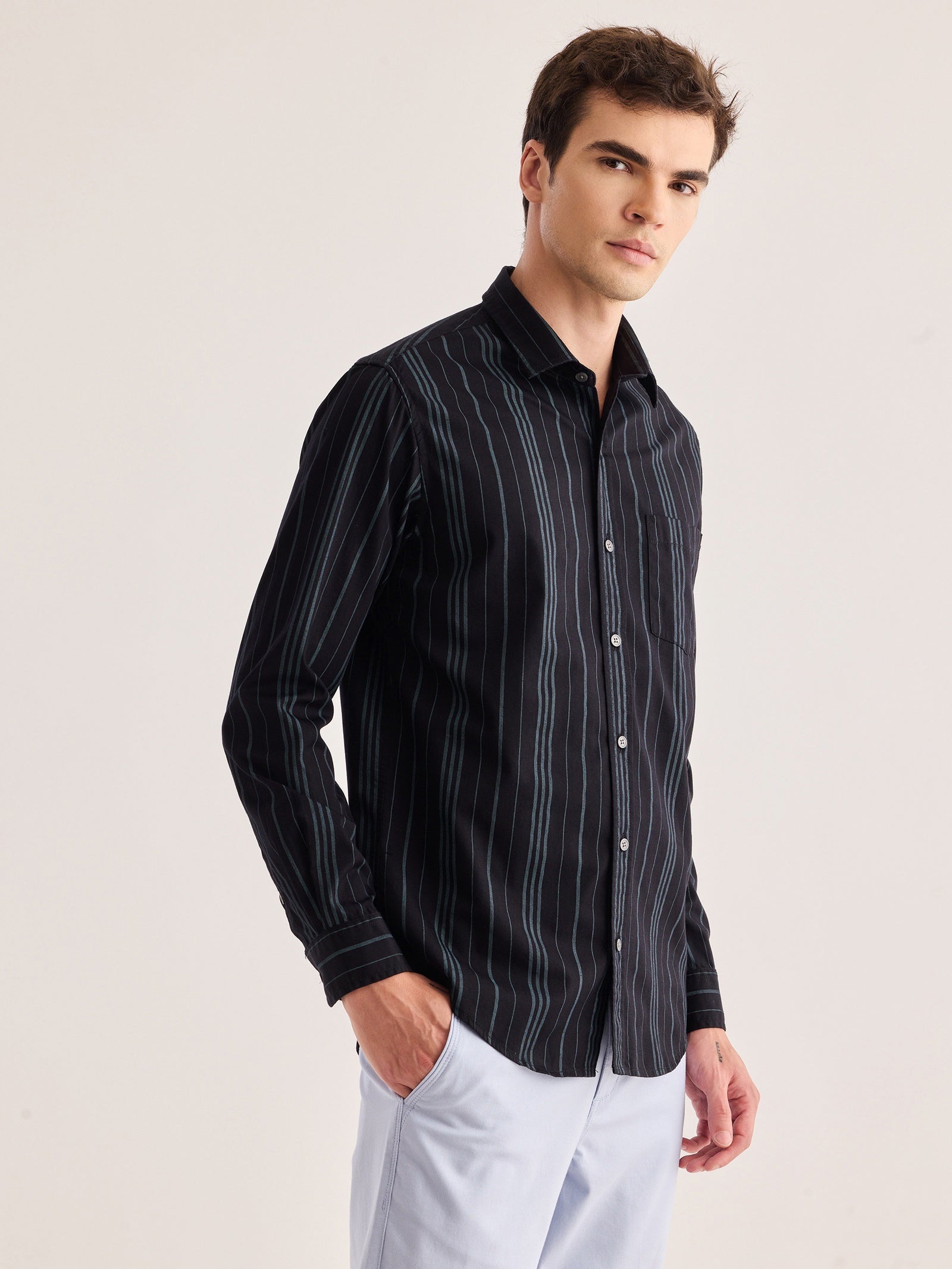 Black Striped Shirt