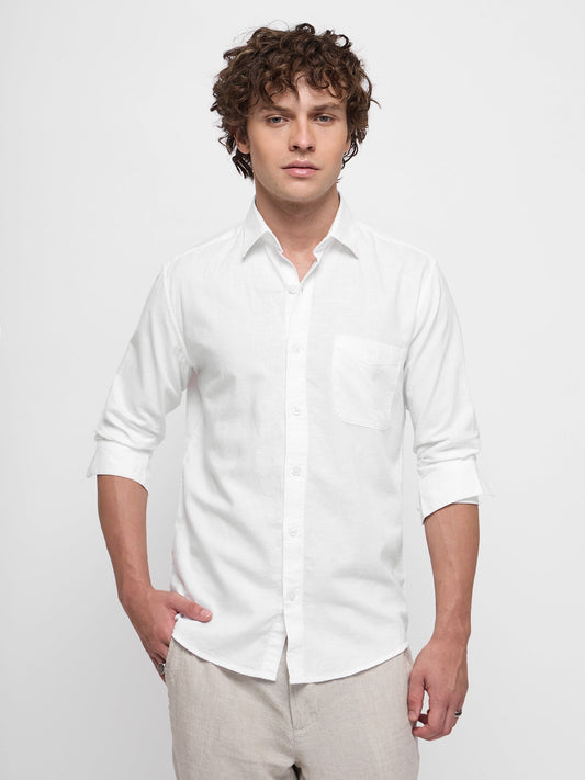 Linen Cotton Blend Oxford Shirt