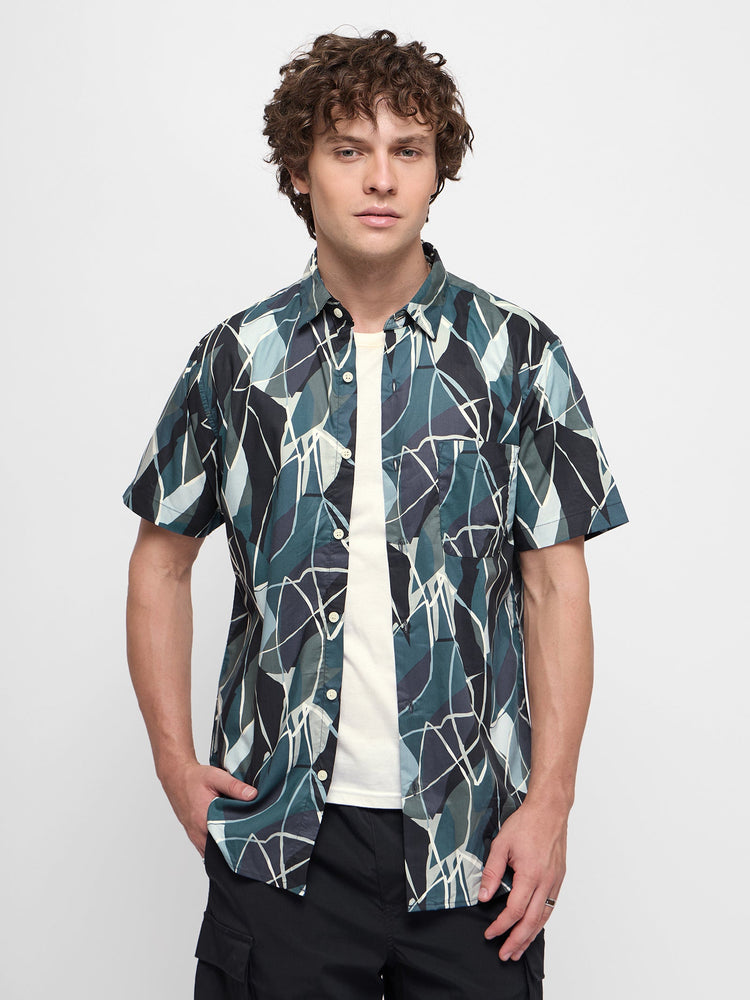 Abstract Print Short Sleeve Shirt