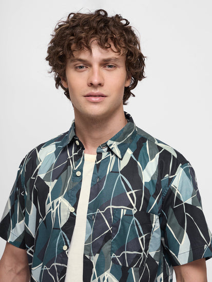 Abstract Print Short Sleeve Shirt