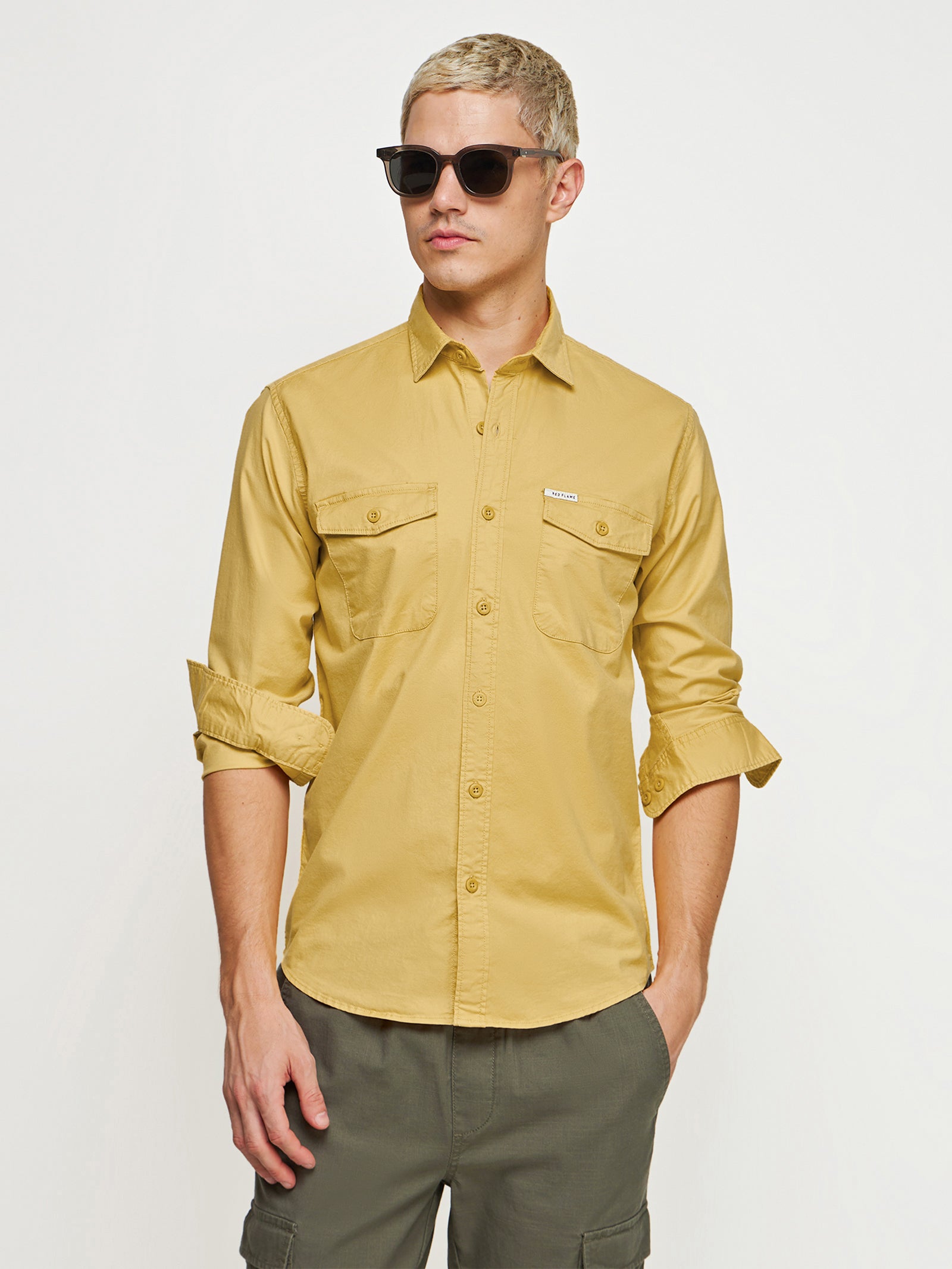 Buy Double Pocket Oxford Shirt for Men Online - Red Flame
