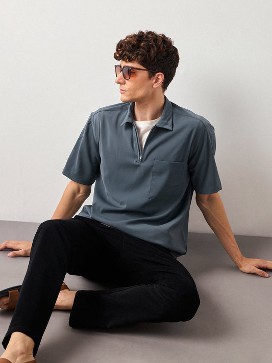 Boxy Fit Zipped Shirt
