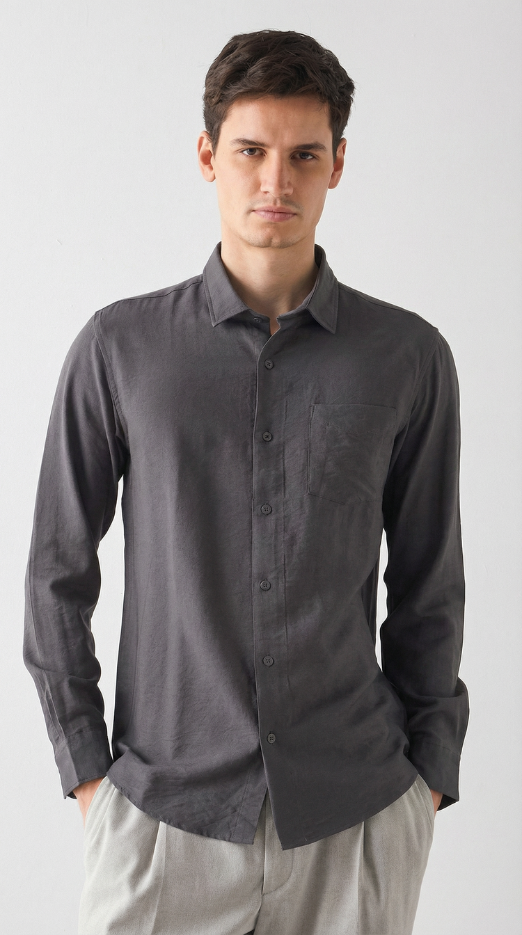 Crinkled Nylon Shirt