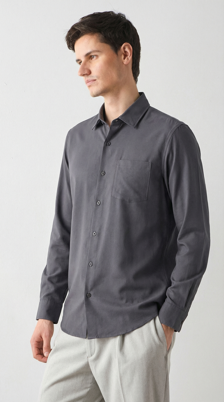 Crinkled Nylon Shirt