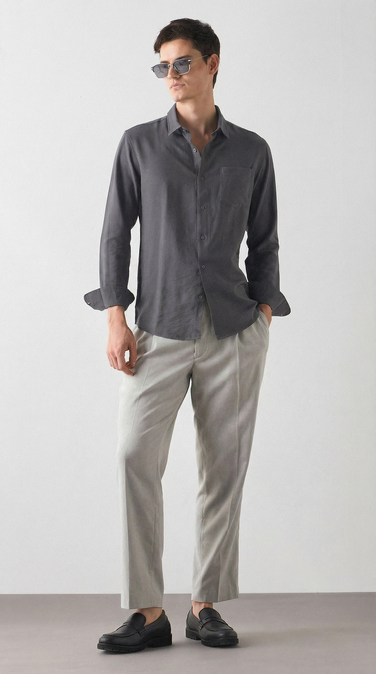 Crinkled Nylon Shirt