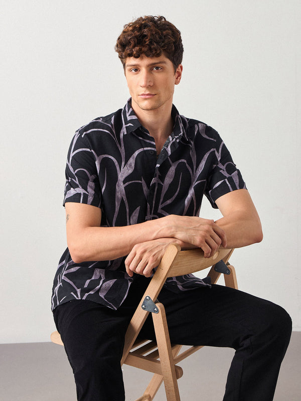 Relaxed Fit Abstract Print Shirt