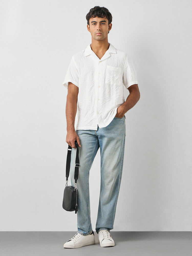 Relaxed Fit Crinkled Shirt