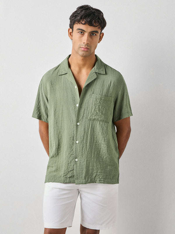 Relaxed Fit Crinkled Shirt