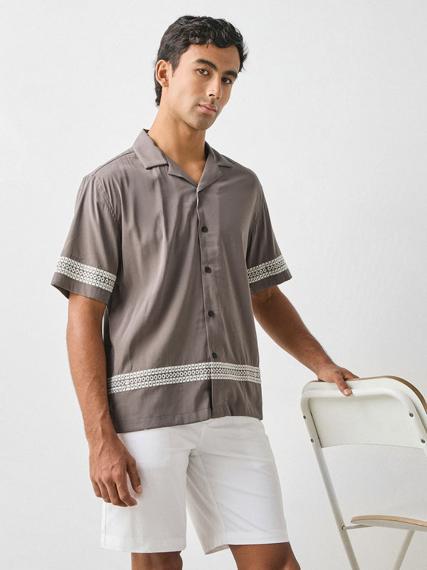 Boxy Fit Embroidery Shirt