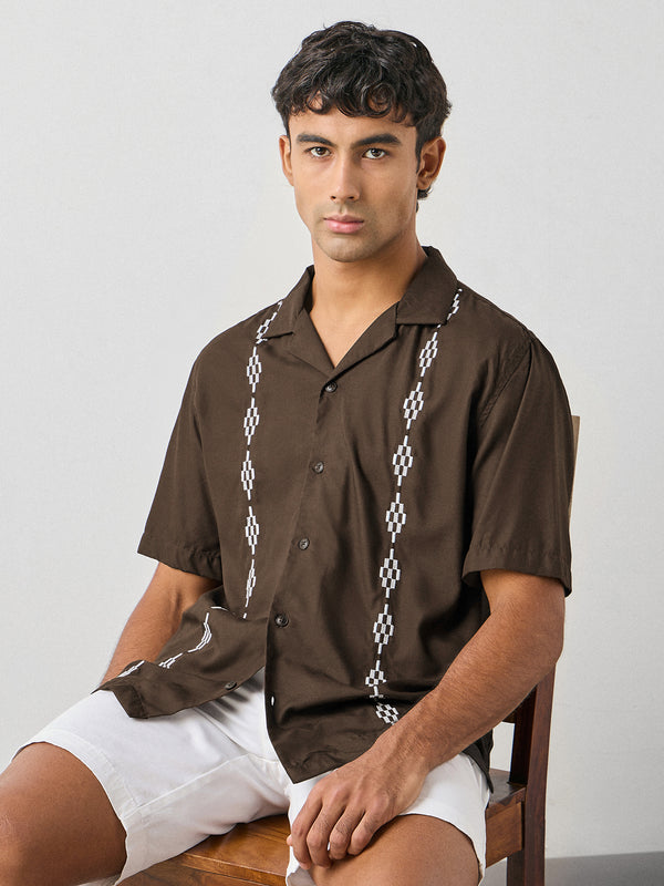 Boxy Fit Embroidery Shirt