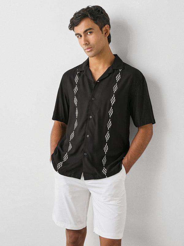 Boxy Fit Embroidery Shirt
