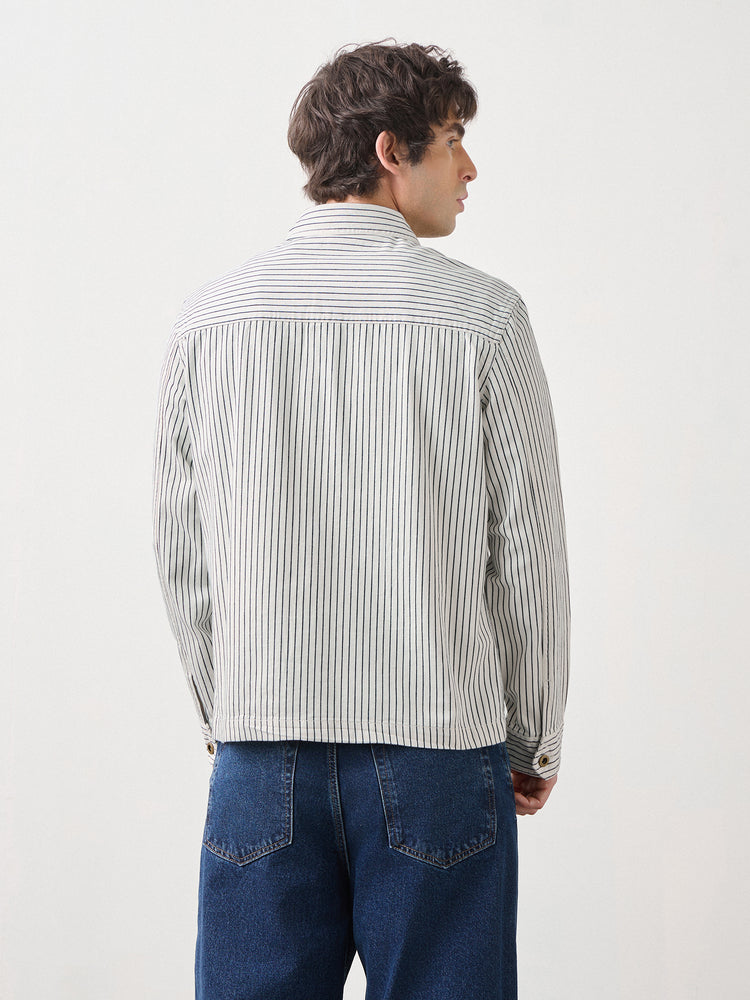 Striped Denim Chore Jacket