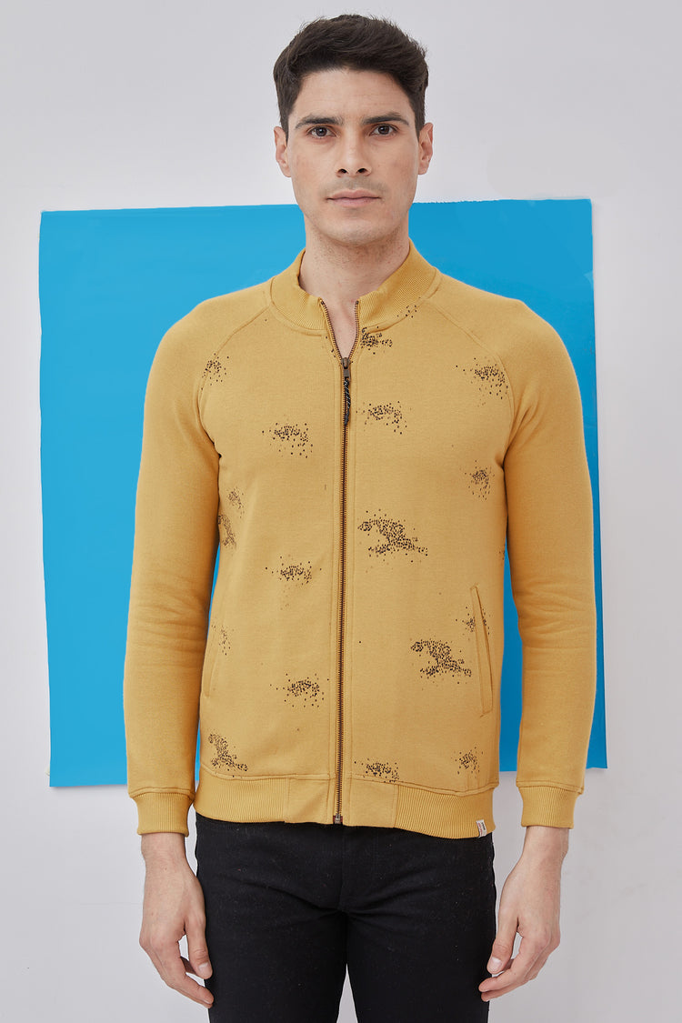 Yellow  Plain  Casual Sweatshirt