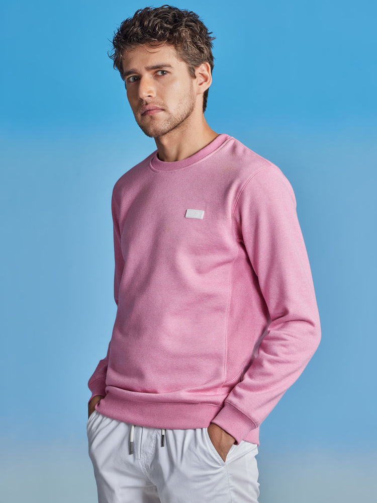 Pink Fleece Crew Neck Sweatshirt