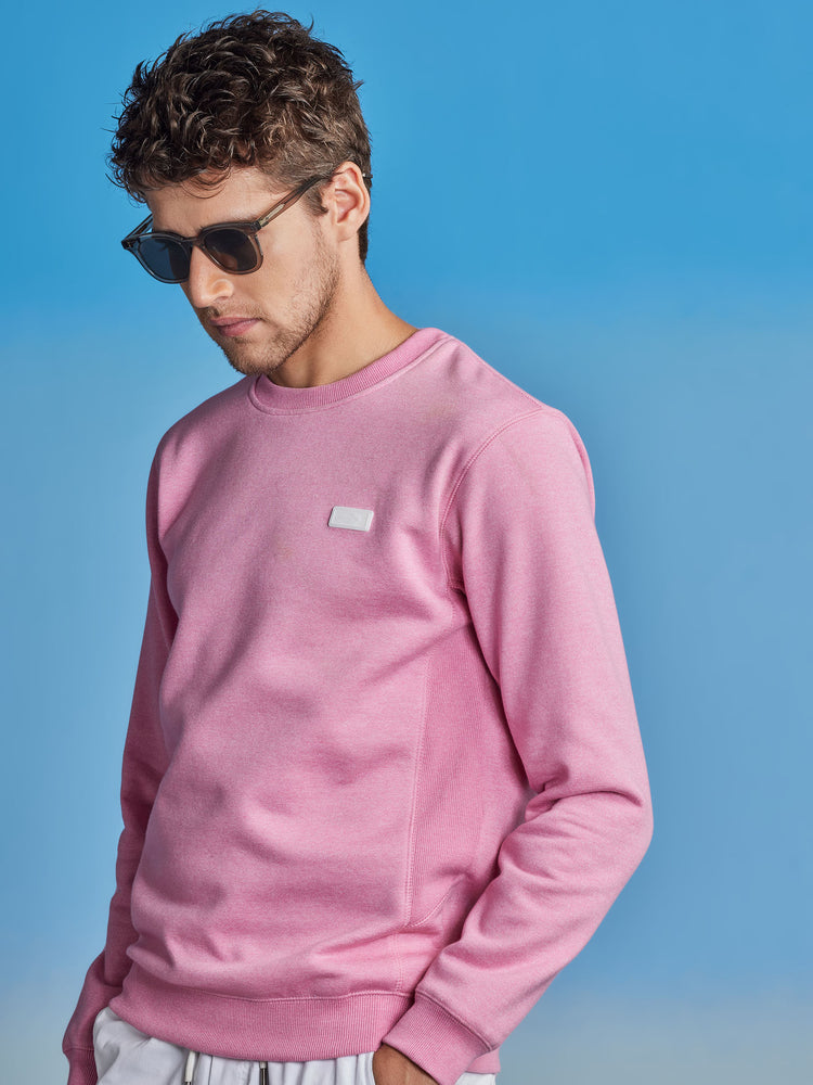 Pink Fleece Crew Neck Sweatshirt