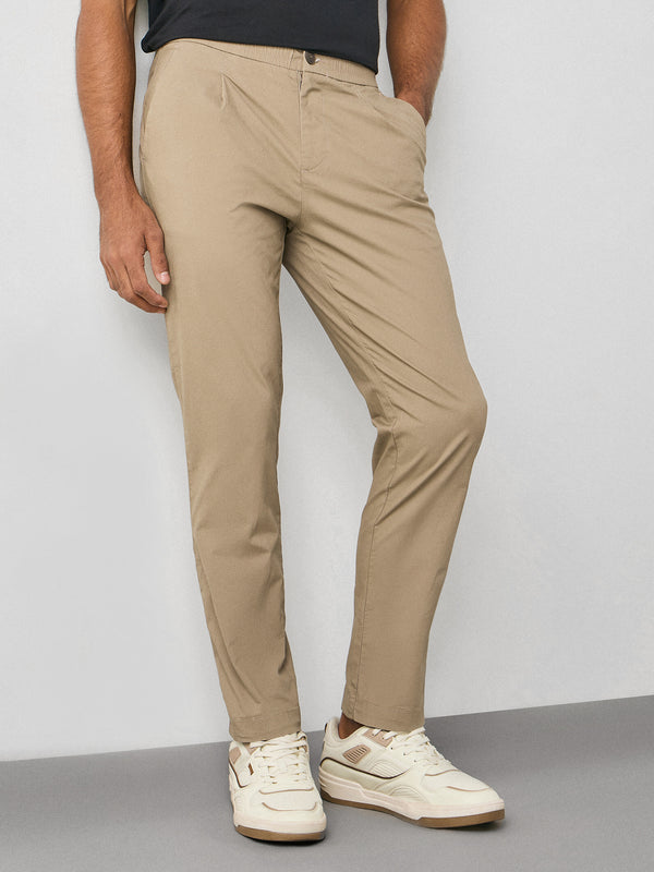 Tapered Fit Pleated Travel Trouser