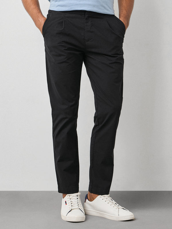 Tapered Fit Pleated Travel Trouser