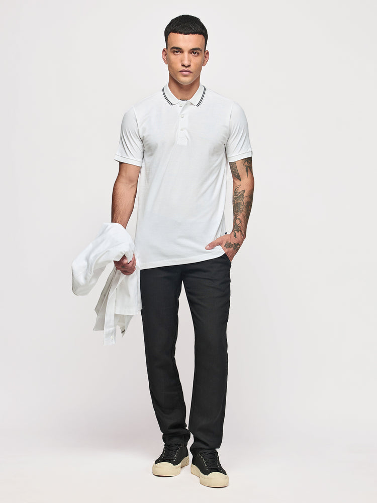White Cotton Polo T-Shirts