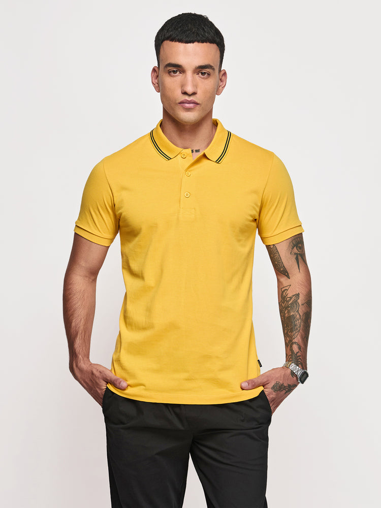 Yellow Cotton Polo T-Shirts