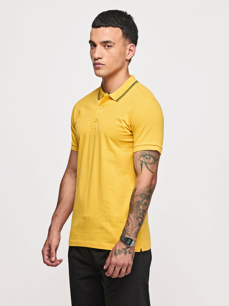 Yellow Cotton Polo T-Shirts