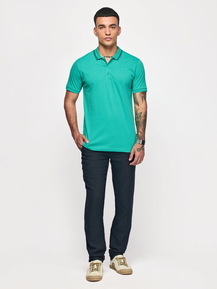 Green Cotton Polo T-Shirts