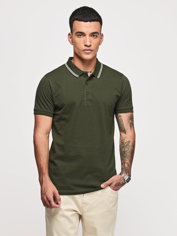 Green Cotton Polo T-Shirts