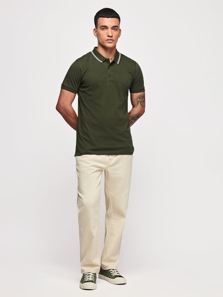 Green Cotton Polo T-Shirts