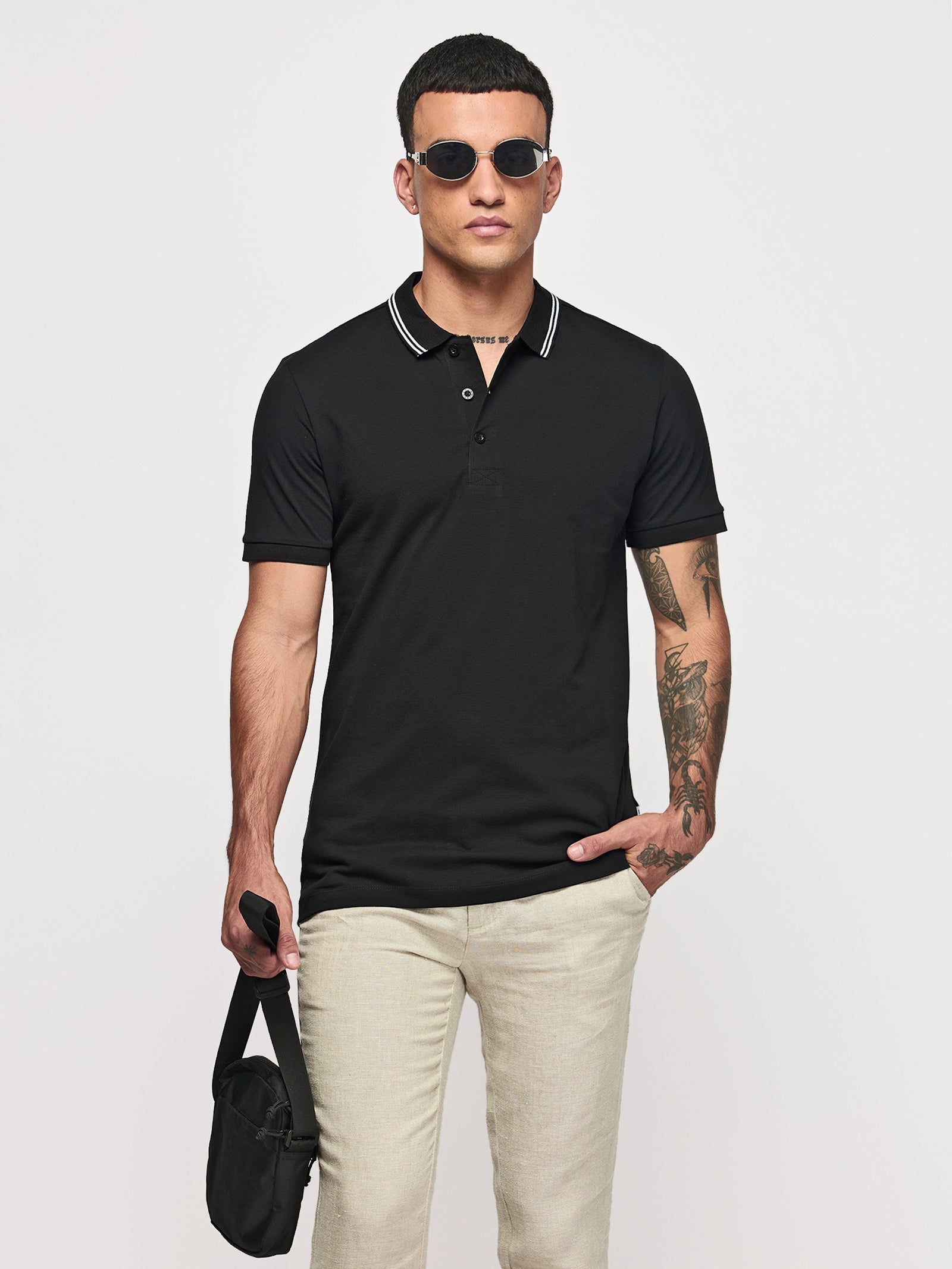 100% Cotton Waffle Polo