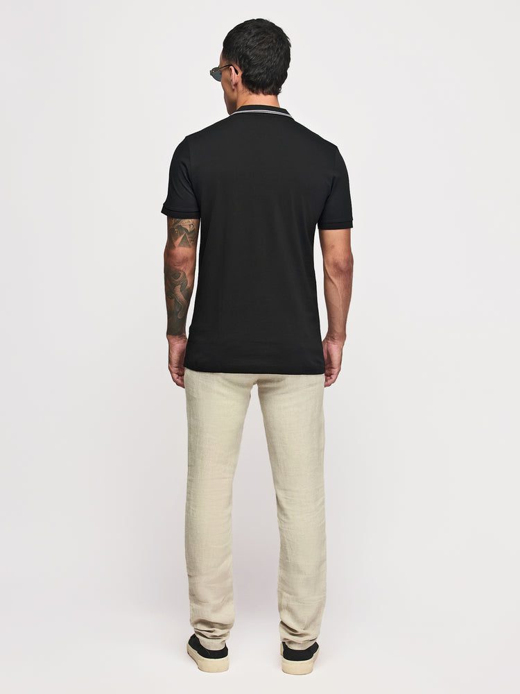 Black Cotton Polo T-Shirts