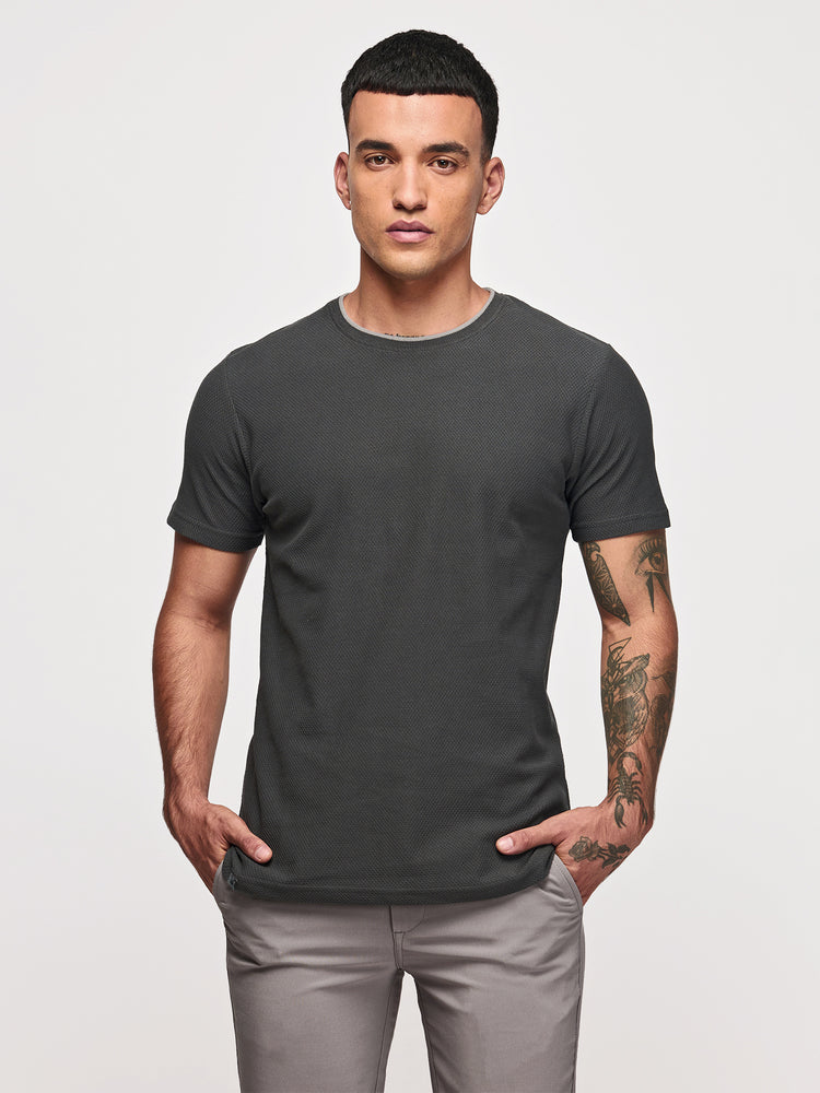 Grey Cotton Crew T-Shirts