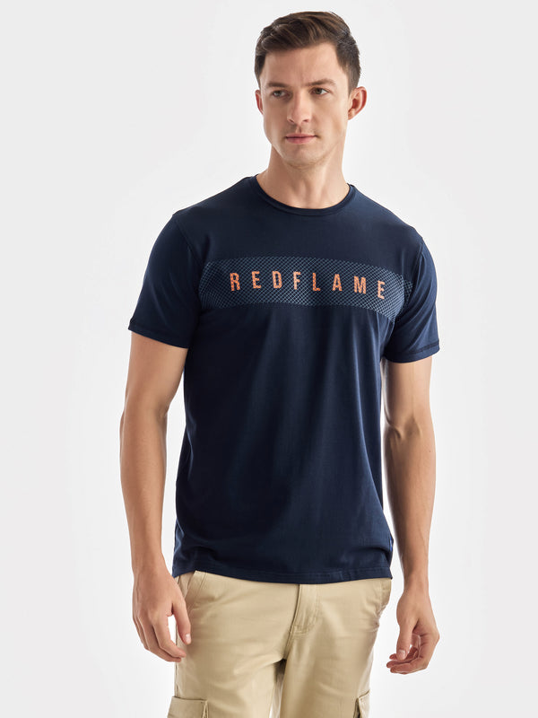 Navy Knits Printed Stretch T-Shirt