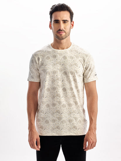 Cream Printed T-Shirt