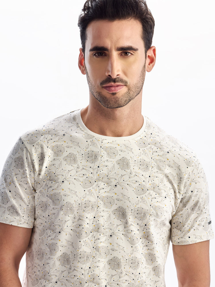 Cream Printed T-Shirt