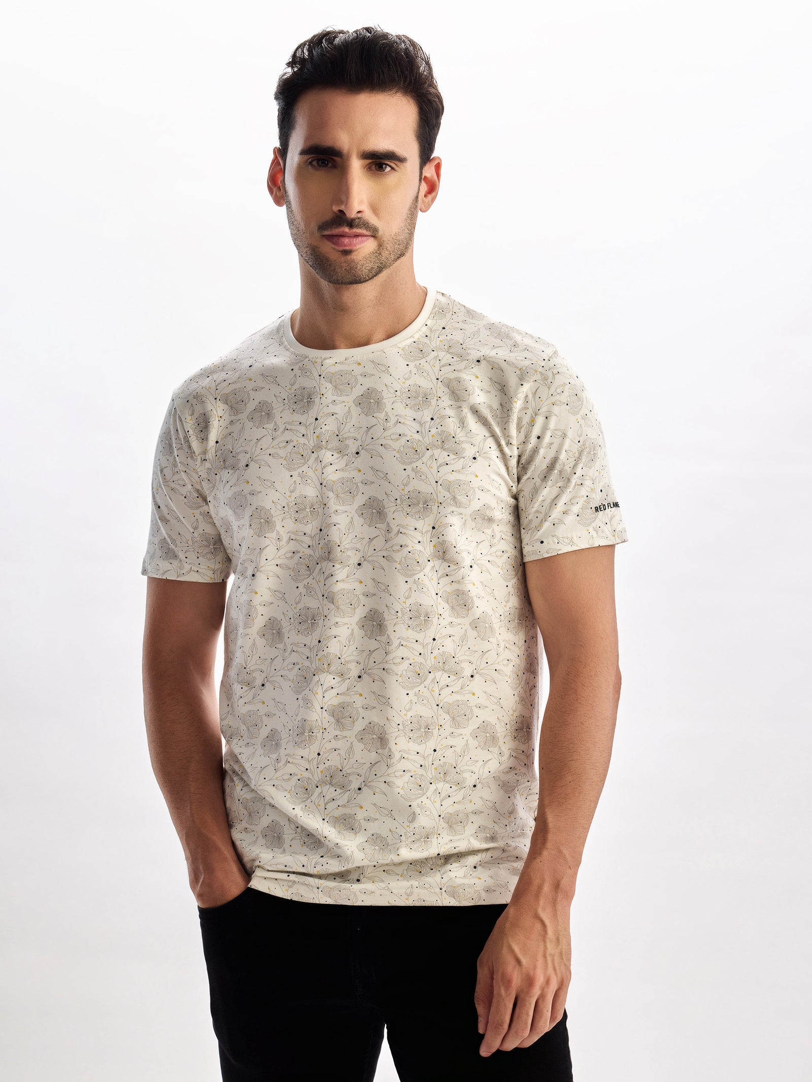 Cream Printed T-Shirt