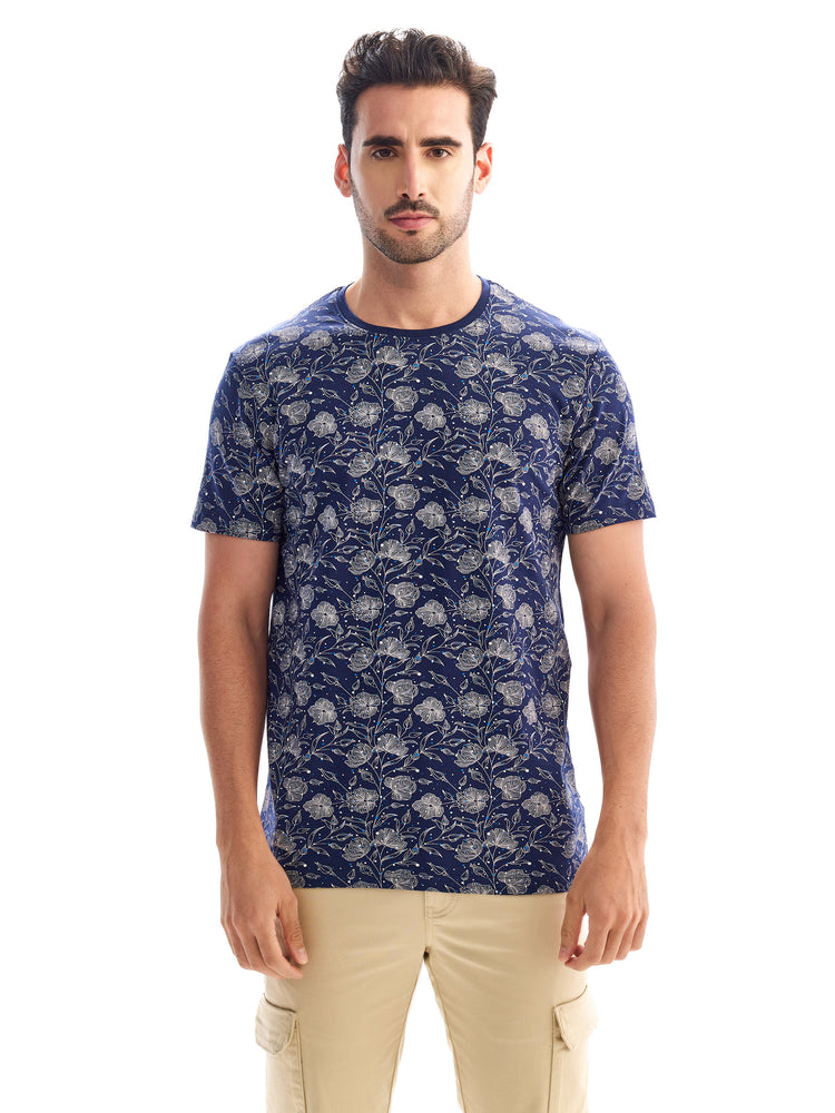 Navy Printed T-Shirt