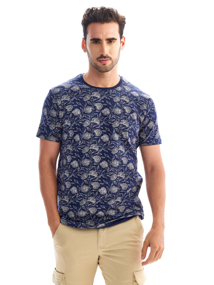 Navy Printed T-Shirt