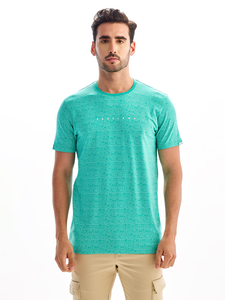 Green Knits Printed Stretch T-Shirt