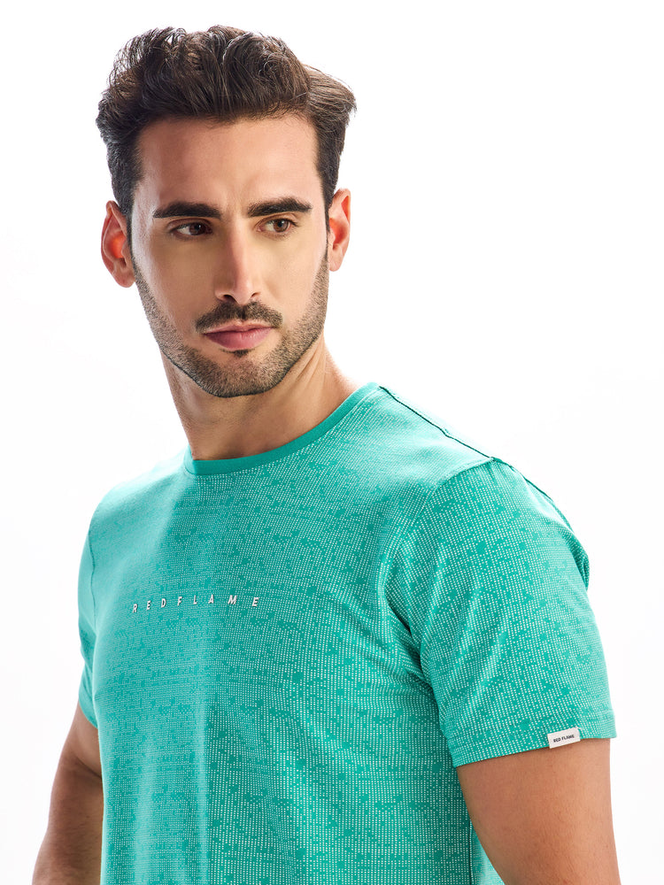 Green Knits Printed Stretch T-Shirt