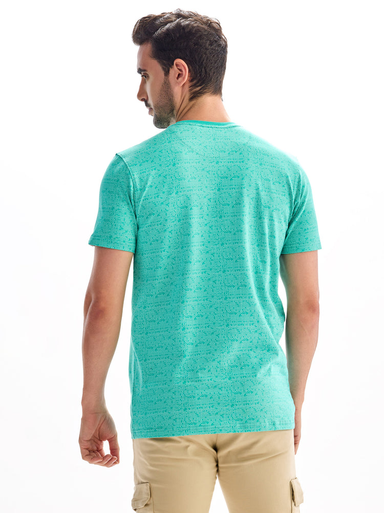 Green Knits Printed Stretch T-Shirt